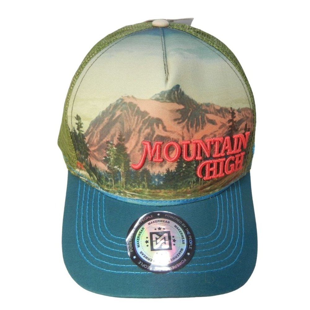 Trucker cap Mountain High embroidered  snap back, Yoshi Tennessee, NWT
